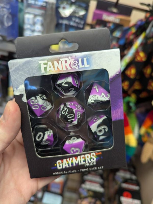 7 Piece Dice Set - Asexual Pride 
(Gaymer Rubber Dice)