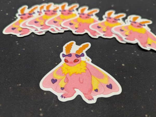 Rosy Maple Moth
Sticker by Colochirus Art